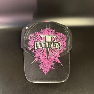 WWE‎ Undertaker Deadman Forever Hat Black Pink Embroidered Adjustable Cap